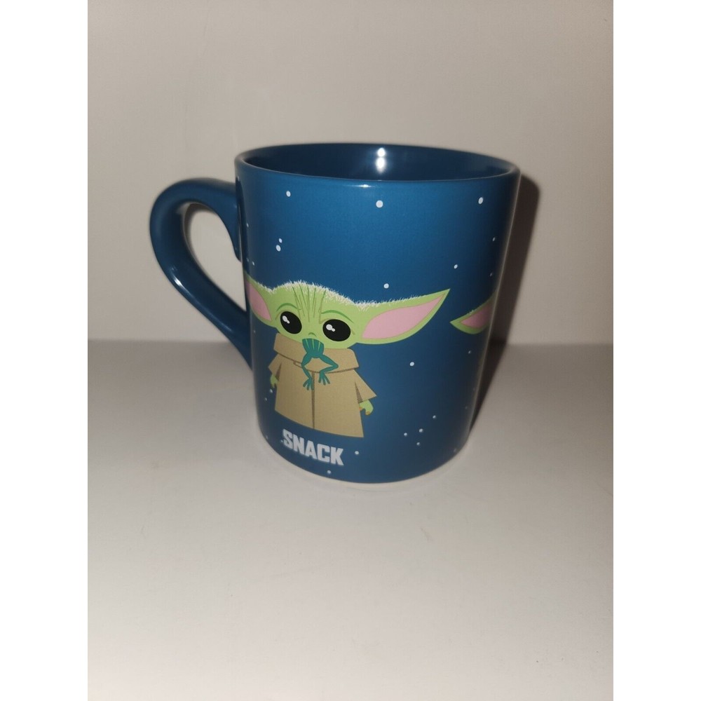 Disney Star Wars Yoda Coffe Mug Tea Cup Blue Protect Attack Snack Mandalorian